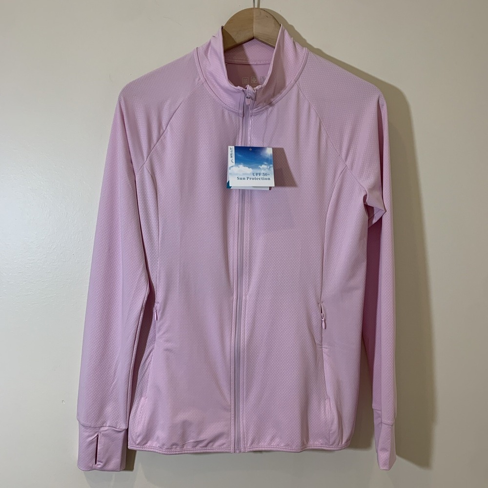 Willit Womens Jacket Medium Pink UPF Protection Full Zip Pockets UPF 50+ SPF